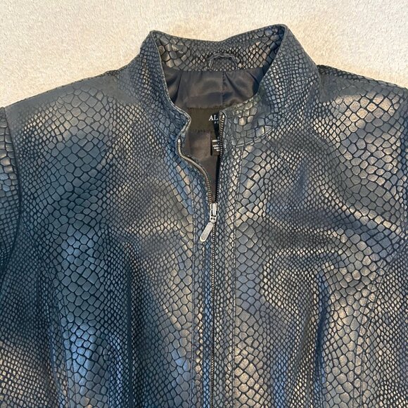 Alfani women's snakeskin pattern leather jacket - Picture 8 of 15